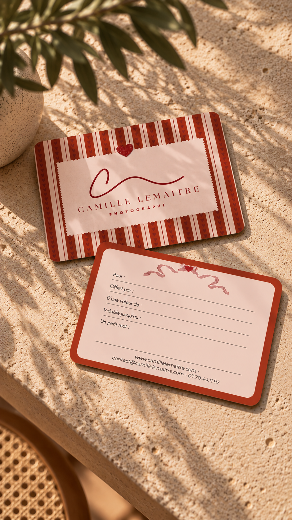 Présentation de la carte cadeau